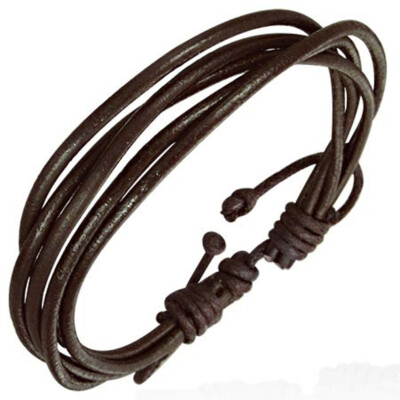 Bracciale Punk – Pelle Marrone Con Punte Nere - Foto 5