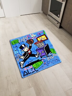 Alec Monopoly Floor Mat Area Runner Rugs Living Room Accent Modern Wool Carpet