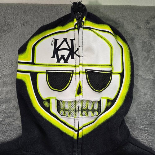 Tony Hawk Hoodie Skeleton Glow M Black Neon Bones Full Zip Graphic Halloween - Picture 6 of 10