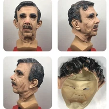 Old Man Elder Costume Latex Wig Print Mask For Halloween Cosplay Party Prop