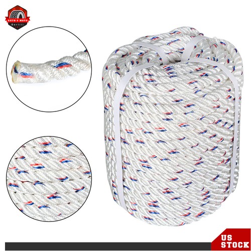 Cuerda de poliéster de doble trenza de 5/8" × 150' cuerda de toro arborista cuerda de aparejo 8600 libras - Imagen 3 de 12