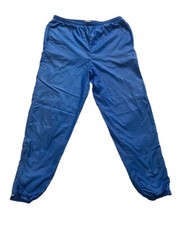 Vintage 80s Nike Windbreaker Jogger Pants Blue w/ Lining Zip Legs Size Large