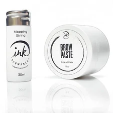 White Brow Paste 15g and White Premium Pre-Inked Mapping String 100 Ft Set