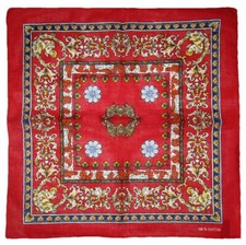 22"x22" Floral Angel Cherub Red 100 Cotton Bandana Bandanna