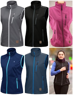 Little Donkey Andy Leichte Softshell-Weste für Damen winddicht ärmellos 