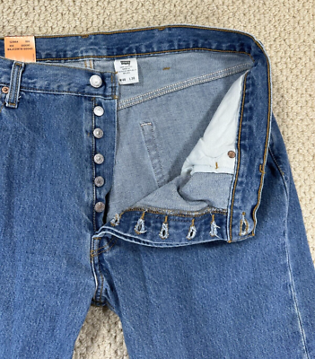 NEW 2006 Levis 501 0193 Denim Jeans Size 40x30 Indigo Button Fly