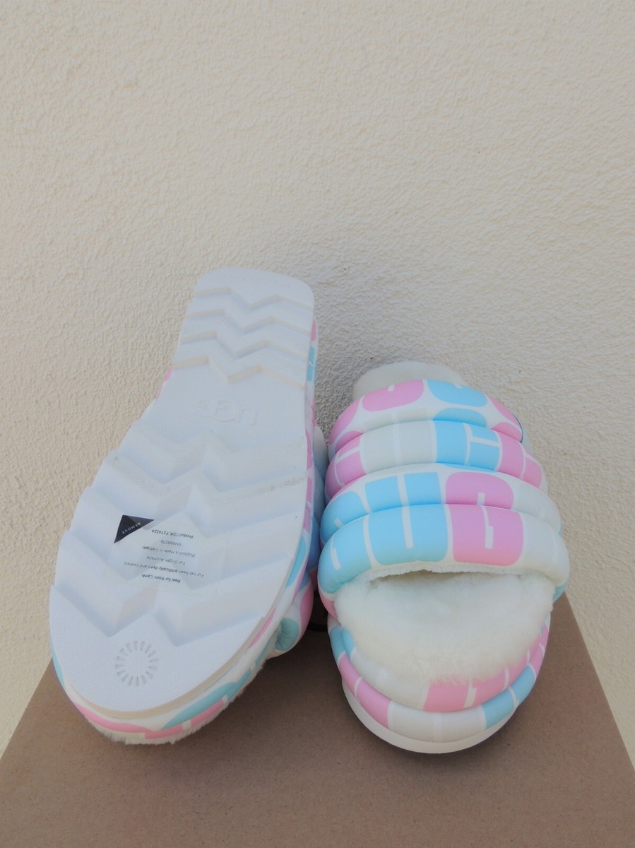 UGG ALL GENDER PRIDE LOGO MAXI SLIDE PLATFORM SANDALS, WOMEN