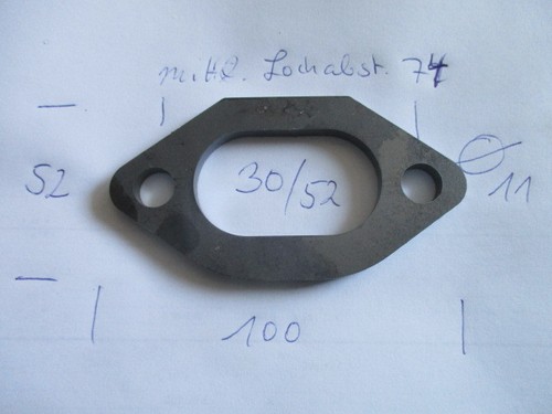 Flansch Oldtimer Auspufflansch Vergaserflansch Auspuffflansch ovalrohr 30/52 mm - 第 1/1 張圖片