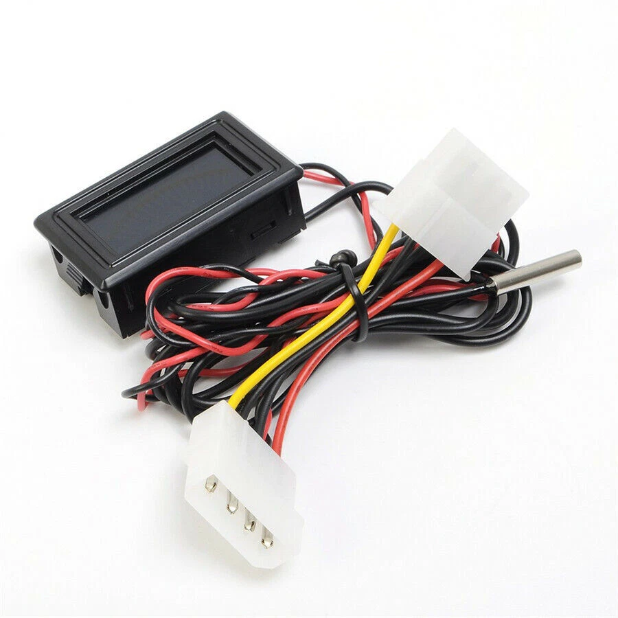 Medidor de pantalla de dígitos de temperatura impermeable DC 4-25V para sonda termómetro de coche Foto 3 de 4