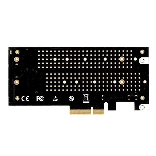 M.2 SSD M-key NVme B-key to SATA PCIe X4 Converter Dual Drive Expansion Adapter - Picture 3 of 9