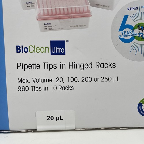 960x TIPS METTLER TOLEDO, PIPETTE TIPS, 20/100/200/250uL, RT UNV, PART# 3038190 - Picture 7 of 9