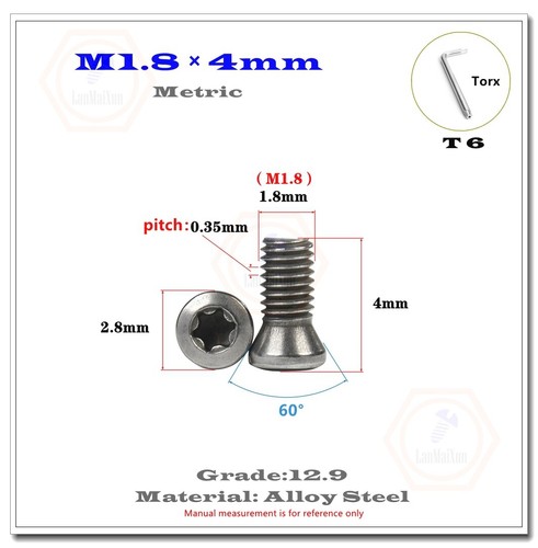 Tornillos Torx para reemplazar herramientas de torno CNC de inserción de carburo M2 M2,5 M3 M3,5 M4 M5 M6 - Imagen 3 de 44