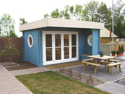 Gartenhaus Subliem, 520 x 520 cm, Luxus Ausführung, Haus mit Flachdach