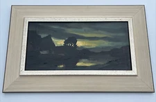 Toon Koster Painting Expressionist Landscape Holland Modernist Listed NIGHT SKY