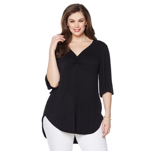 Melissa McCarthy Seven7 Flutter-Sleeve Top 521304/521310-J - Picture 3 of 9