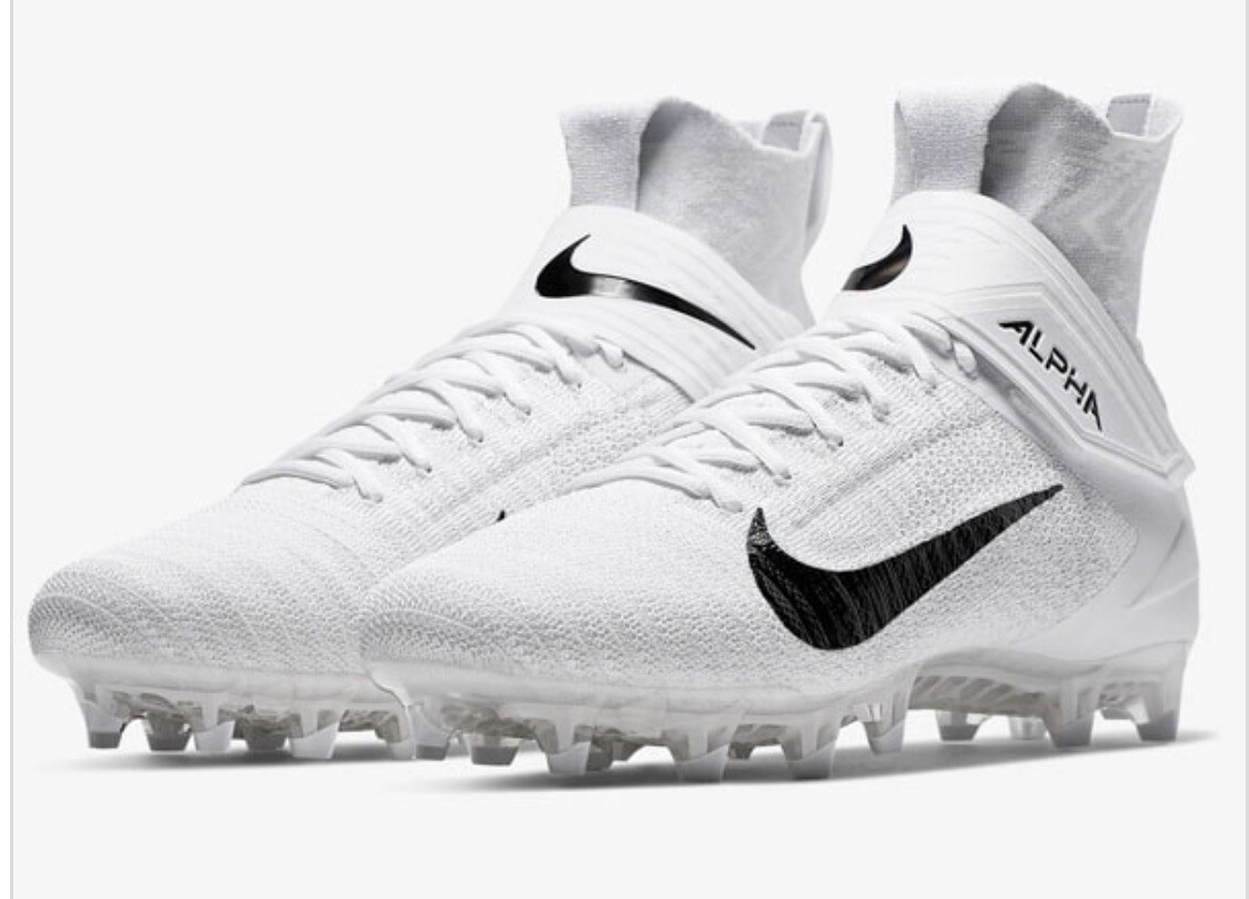 Nike Alpha Menace Elite 2 White Wolf Gray Cleats Mens Size 