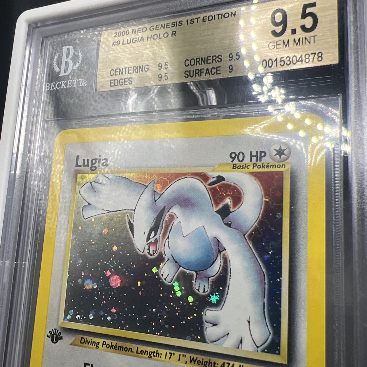 Lugia Neo Genesis 1st Edition Holo Rare BGS 9.5 Pokémon With Lugia Neo Genesis 1st Edition Holo Rare BGS 9.5 Pokémon With
