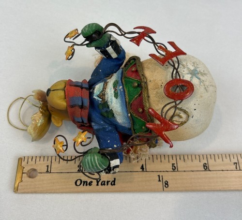 Vintage Fabric Mache Primitive Moose Christmas Ornament Handpainted - Picture 11 of 11