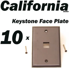 10 Faceplate 1 Port Keystone Jack RJ45 CAT5 CAT5e CAT6 Network Wall Plate Black