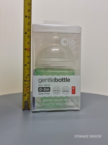 NEW Gentle Baby Bottle 4oz Mint Anti-Colic BPA-Free 100% Non-Toxic Silicone 0-3m - Picture 7 of 8
