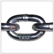 5/16" x 275' Grade 43 High Test Chain Zinc Plated NACM 96 Machine Welded Rigging