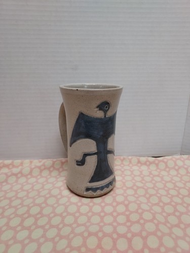 Taza de cerámica de gres Thunder Bird arte 6"x3,5" con mango tribal nativo del suroeste - Imagen 6 de 11