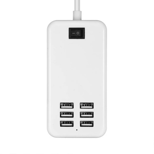 6-portowa wieloportowa ładowarka podróżna USB Hub Pulpit Stacja szybkiego ładowania NOWA - Zdjęcie 9 z 13