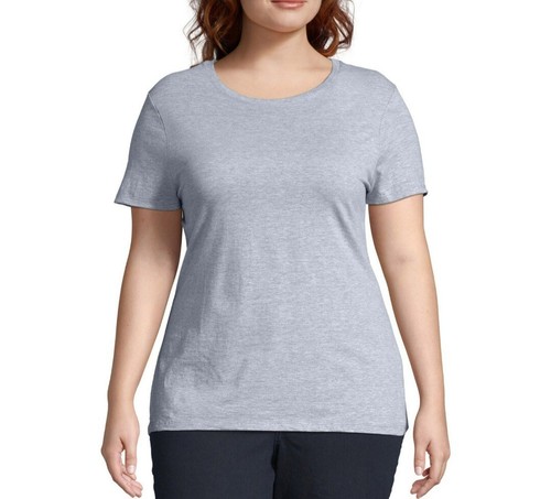 JMS by Hanes Women's Plus Size Short Sleeve Tee, Light Steel, 3X 22W-24W