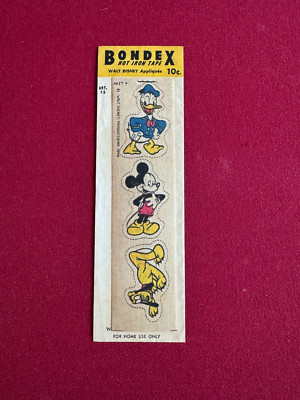 1946, Walt Disney, MICKEY MOUSE, ''Un-Used'' BONDEX Hot Iron Tape (Scarce/Vintage)