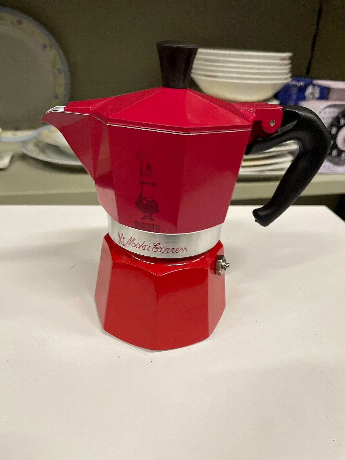 BIALETTI CAFFETTIERA MOKA EXPRESS TOMBOLAALLUMINIO 3 TAZZE ROSSO limited edition