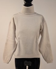 VINTAGE DESIGNER WHITE WOOL TURTLE NECK SWEATER MADE IN ITALY