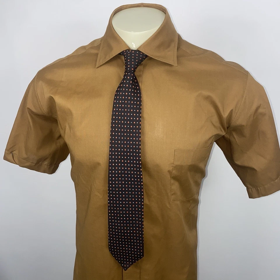 Corbata vintage años 60 Haband para hombre acetato marrón lunares locos delgada estrecha Foto 4 de 4