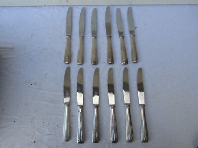 Ancien Ensemble De 6 Couteaux à Dessert, Argent Sterling, Motif Rocaille, France