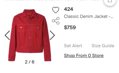 424 Fairfax Red Denim Jacket AW18 New Rare Red | eBay