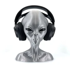 Roswell Grey Alien Headphone Stand from Zeta Reticuli - EXTRA LARGE 12" TALL