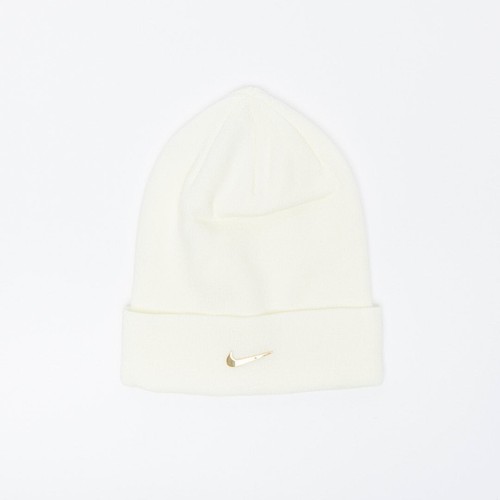 $27 Nike Air Sportswear Metal Swoosh Cuffed Beanie Hat SAIL Metallic Gold - Picture 11 of 12