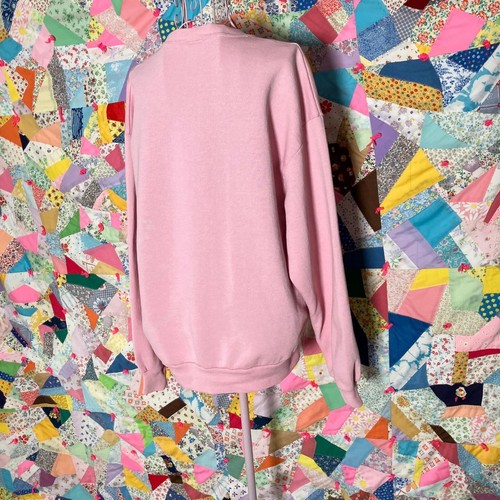 Vintage 80s 90s grandma sweatshirt pastel pink floral |S-M| flaws as is collar - Picture 5 of 10