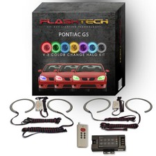 Rgb Multi Color Led Halo Kit With Rf Remote For 2005-2010 Pontiac G5 Headlights