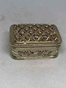 RECTANGULAR RHINESTONES GOLD TONE WEDDING ARRAS BOX