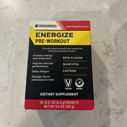BEACHBODY Performance Energize PreWorkout fruit Punch 04/01/24 Sealed