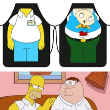 Homer Simpson Family Guy Apron Smock Stylish Funny Dinner Cooking Bar Cooking