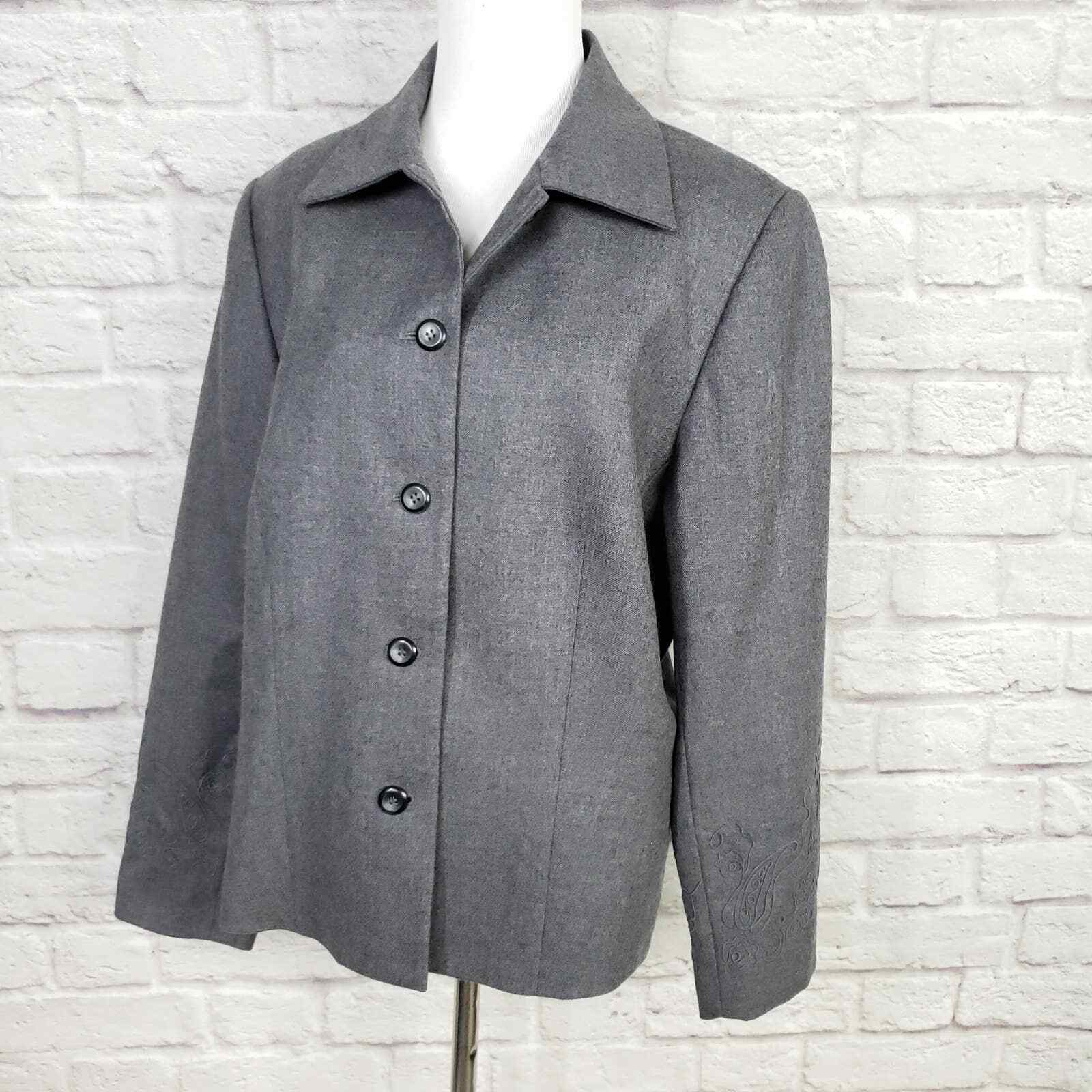 Pendleton Gray Wool Blazer Jacket Embroidered Sou… - image 5