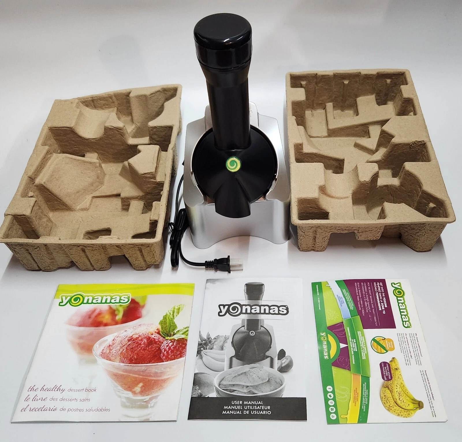 Yonanas Deluxe Banana Ice Cream Frozen Yogurt Treat Maker Black Silver Model 901