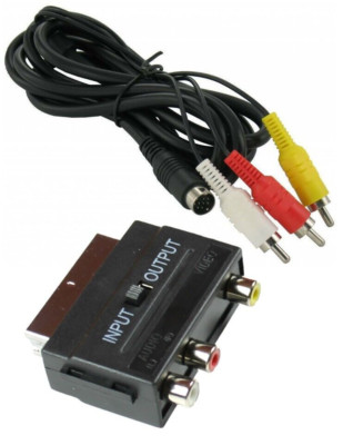 Sega Mega Drive 2 AV Cinch Kabel + Scartadapter für Sega Mega Drive 2 (Neu)