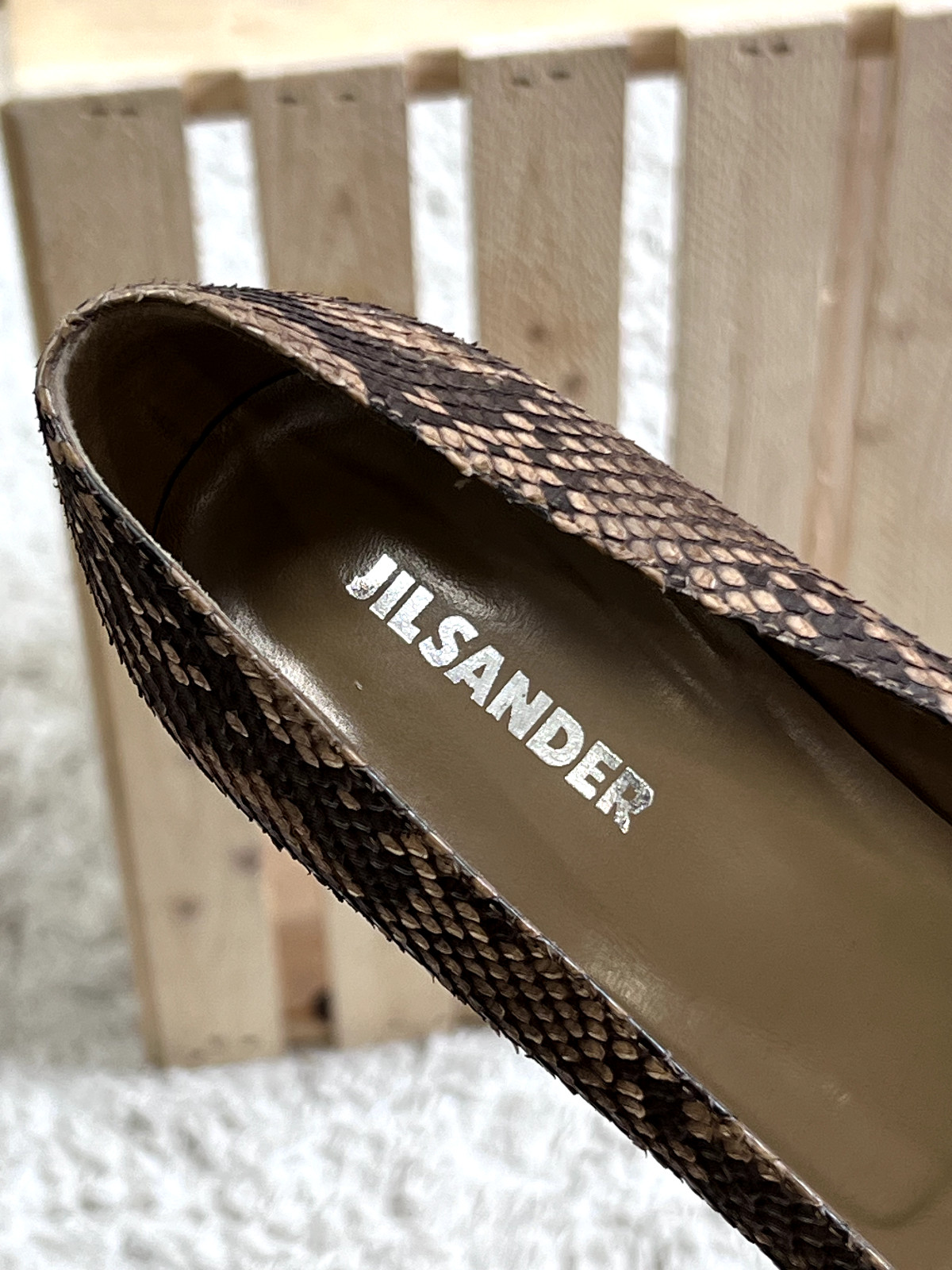 Womans Jil Sander python leather heels EU 36.5 - image 14