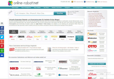 Online-Rabatt.net | Domain Gutscheine Deals App Automized myDealz  20 J. ALT KI