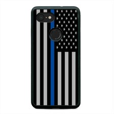 USA Flag Pride Police Thin Blue Line Phone Case Cover For Google Pixel 3 3XL 2XL