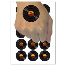Record Vinyl Music Temporary Tattoo Water Resistant Fake Body Art Set
