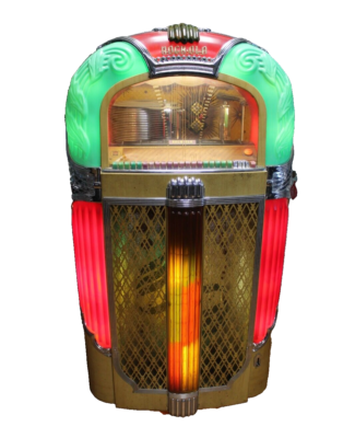 All original 1948 Rock-Ola Model 1428 Magic-Glo Jukebox in working