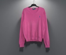 Polo Ralph Lauren Pima Cotton Pink V-Neck Sweater Men's L